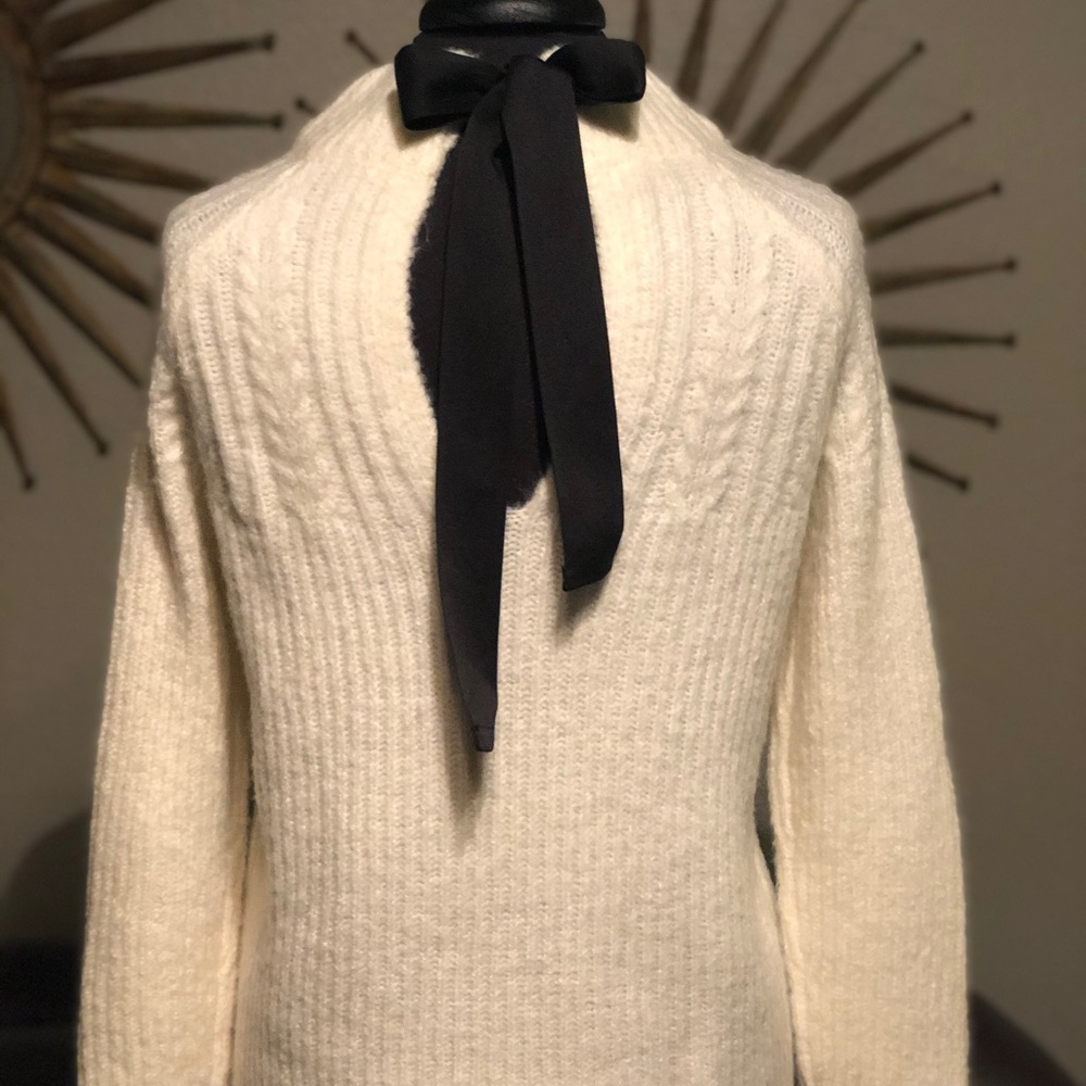 FRNCH Mock Neck Sweater With Tie At Back